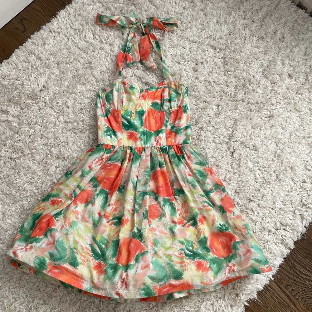 Alice and Olivia Fleur Printed Bustier Dress